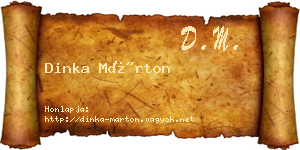 Dinka Márton névjegykártya