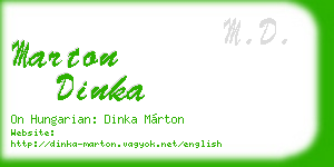 marton dinka business card