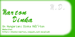 marton dinka business card